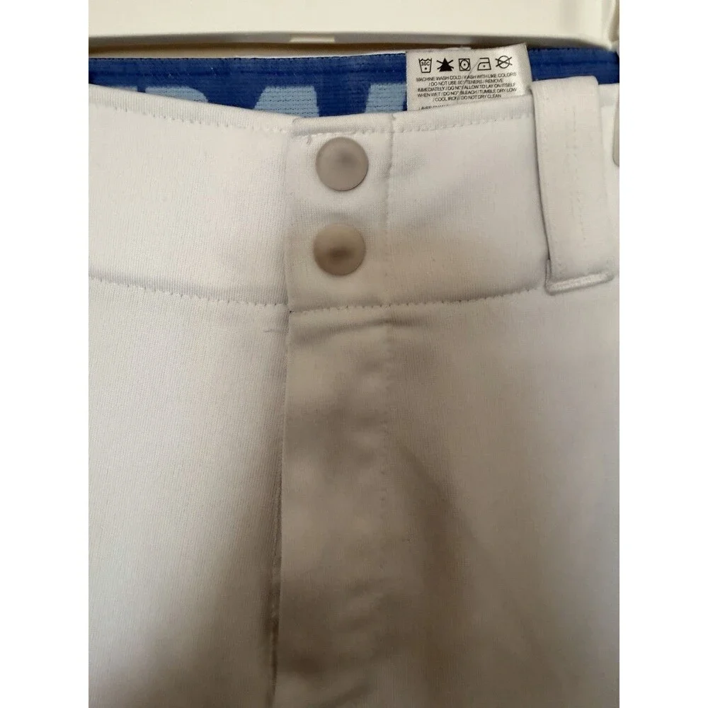 Nike Baseball Pants Dri Fit. Boys Large White With Royal Blue Stripe. No 1